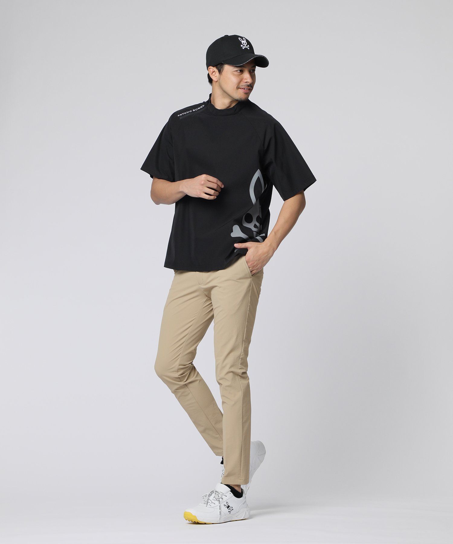 GOLF] リラックスフィットビッグバニーロゴ モックネックTシャツ