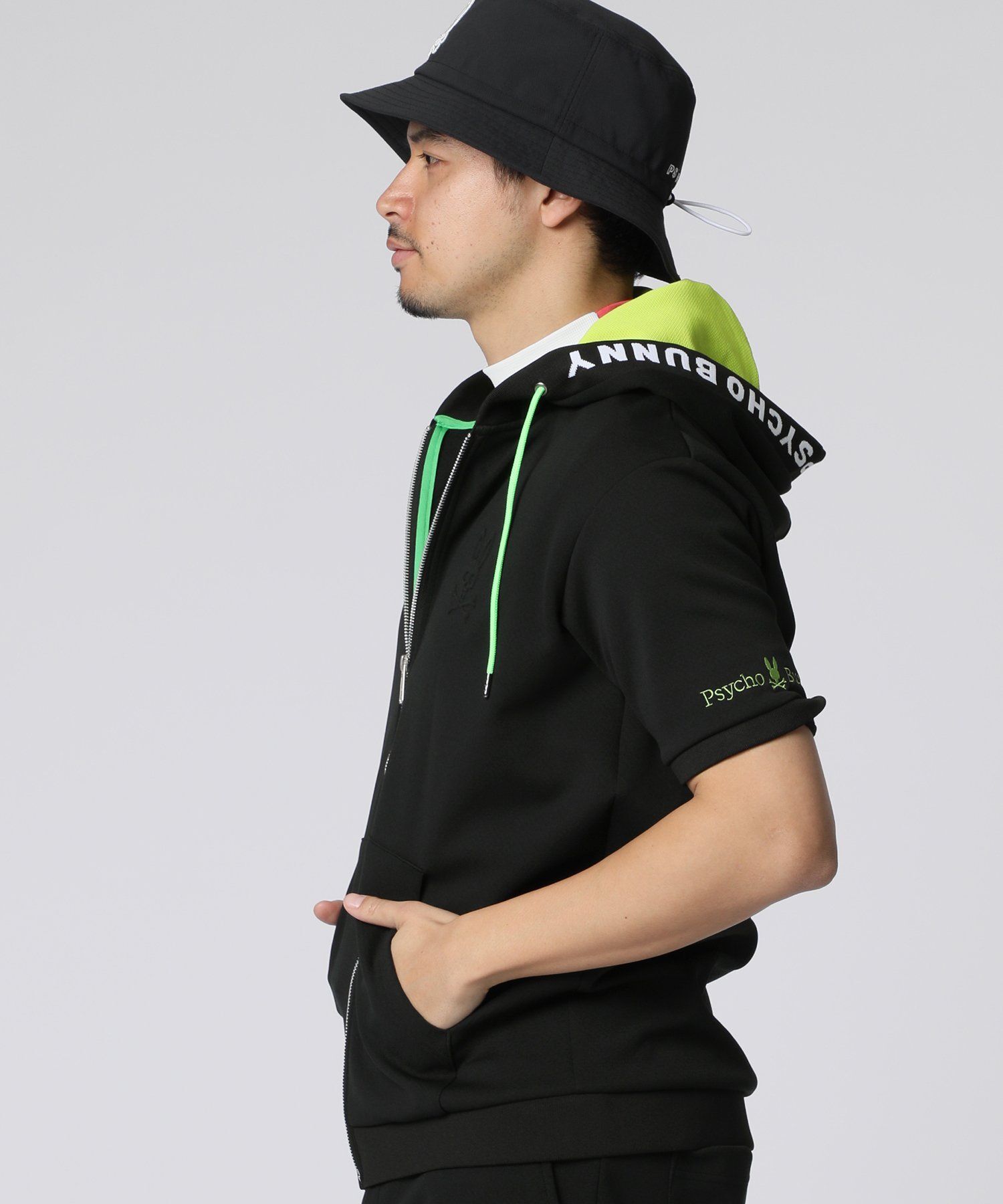 極美品 Psycho Bunny Golf ジャージ素材 半袖 パーカー GOLF]ダブルフェイスジャージ 半袖パーカ｜Psycho Bunny｜サイコ