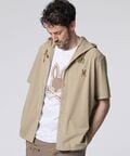 2WAYストレッチ 半袖フーディシャツ