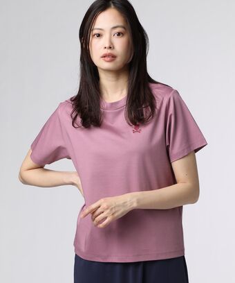 [WOMEN]シルケットスムース ワンポイントロゴ 　Tシャツ