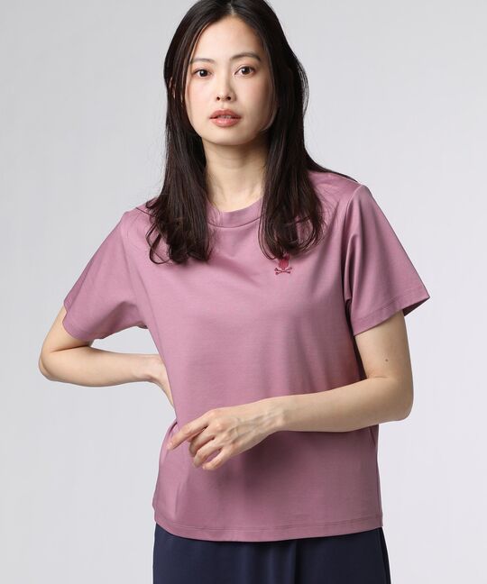 [WOMEN]シルケットスムース ワンポイントロゴ Tシャツ