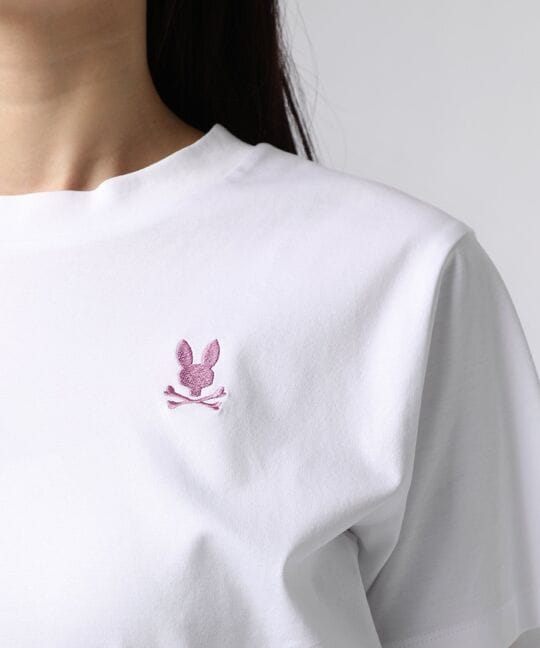 [WOMEN]シルケットスムース ワンポイントロゴ Tシャツ