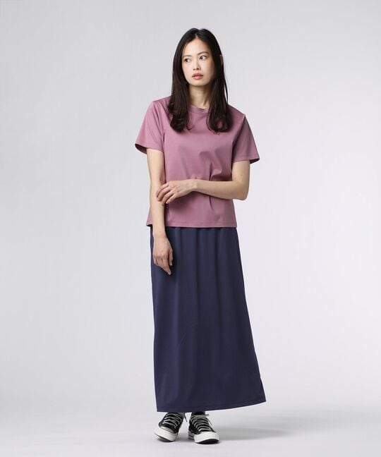 [WOMEN]シルケットスムース ワンポイントロゴ Tシャツ