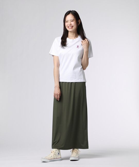 [WOMEN]シルケットスムース ワンポイントロゴ Tシャツ