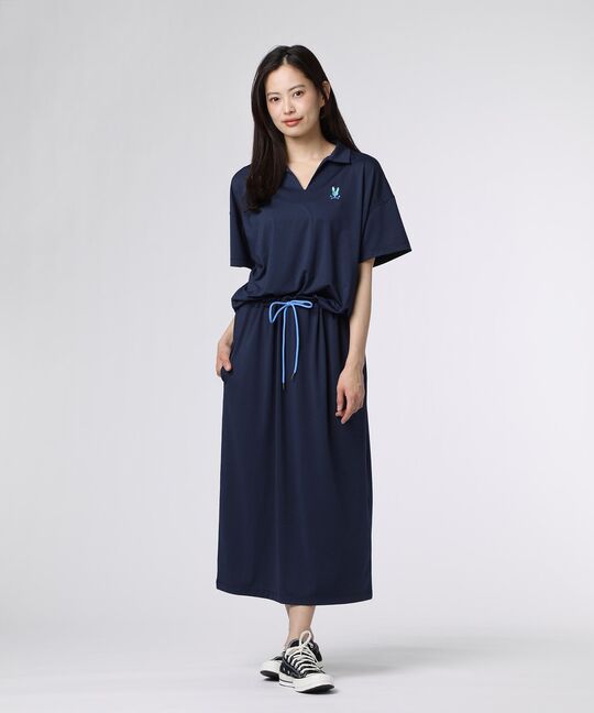 [WOMEN]スキッパーシャツ ロングワンピース
