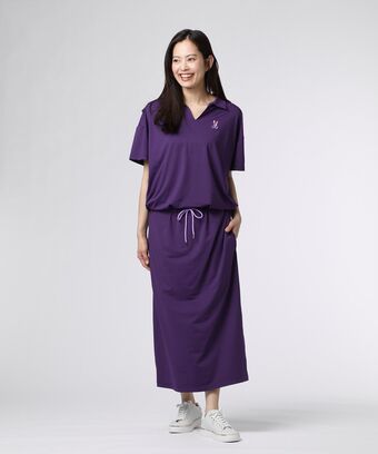 [WOMEN]スキッパーシャツ 　ロングワンピース