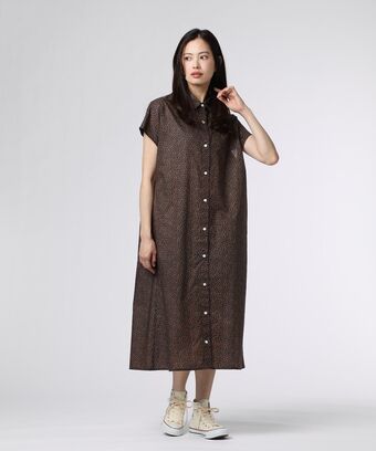 [WOMEN]フレンチスリーブ 　シャツワンピース