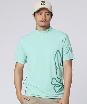 [GOLF] パイピング シルエットロゴ 　モックネックTシャツ