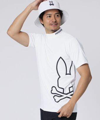 [GOLF] パイピング シルエットロゴ 　モックネックTシャツ