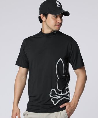 [GOLF] パイピング シルエットロゴ 　モックネックTシャツ