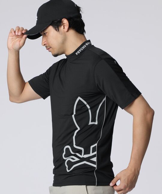 [GOLF] パイピング シルエットロゴ モックネックTシャツ