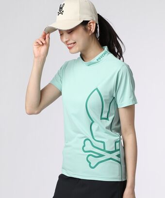 [GOLF] [WOMEN] パイピング シルエットロゴ 　モックネックTシャツ