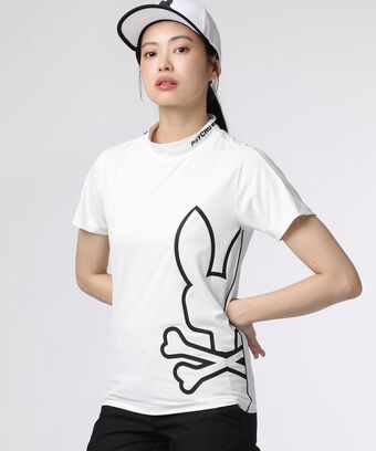 [GOLF] [WOMEN] パイピング シルエットロゴ 　モックネックTシャツ