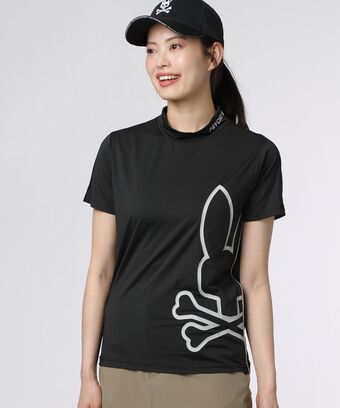 [GOLF] [WOMEN] パイピング シルエットロゴ 　モックネックTシャツ