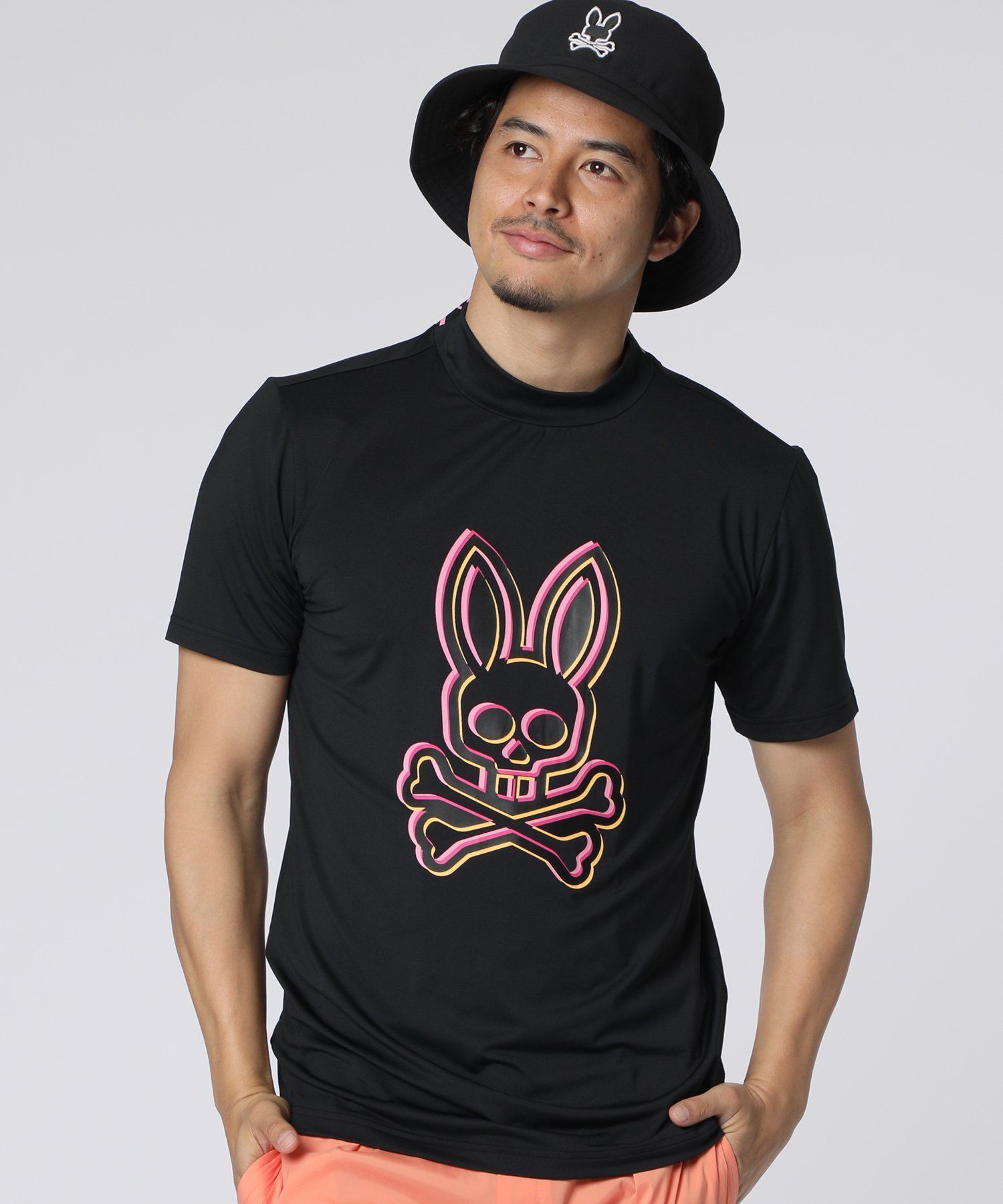 希少 黒入荷！ GOLF] 3Dカラーロゴ Bunny｜サイコ モックネックTシャツ｜Psycho メンズウェア