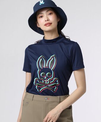 [GOLF][WOMEN] 3Dカラーロゴ 　モックネックTシャツ