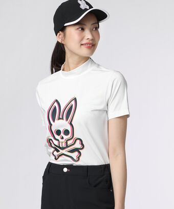 [GOLF][WOMEN] 3Dカラーロゴ 　モックネックTシャツ