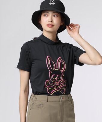 [GOLF][WOMEN] 3Dカラーロゴ 　モックネックTシャツ