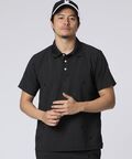 [GOLF]  総柄 シアサッカーストライプ ドライ ポロシャツ