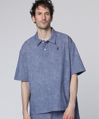 Dot Airメッシュ　メランジ　ポロカラーシャツ