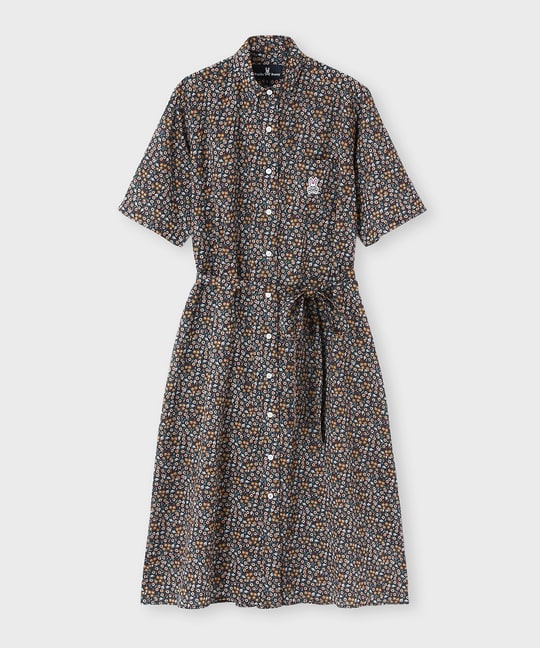 [WOMEN][LIBERTY] フラワープリント シャツワンピース