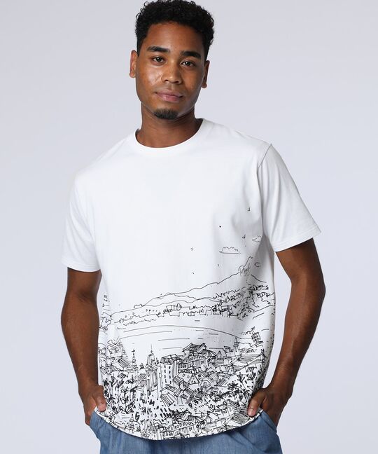 フリーハンドハーバーグラフィックＴシャツ