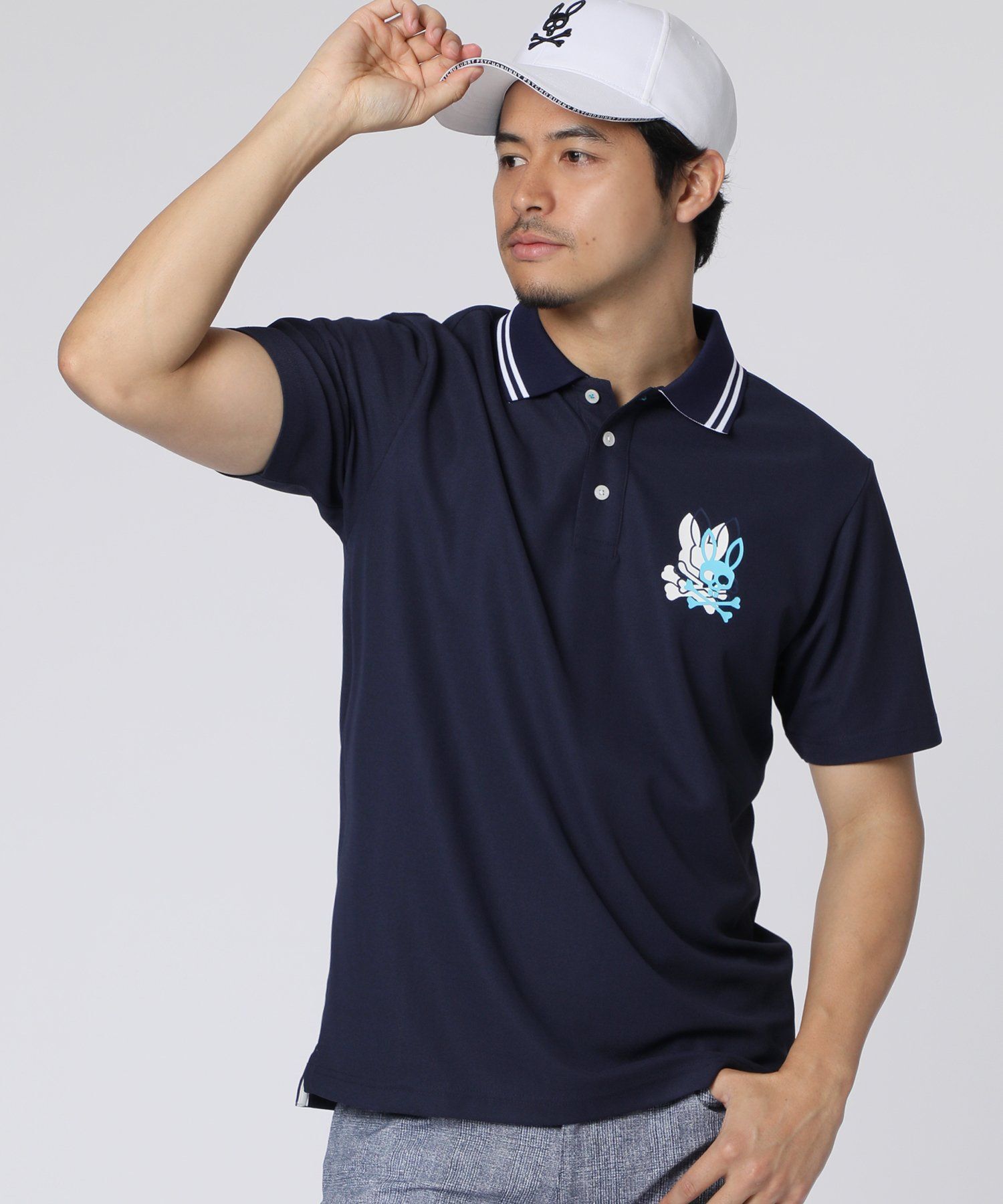 偉大な GOLF]3レイヤーバニー ポロシャツ｜Psycho Bunny｜サイコバニー トップス