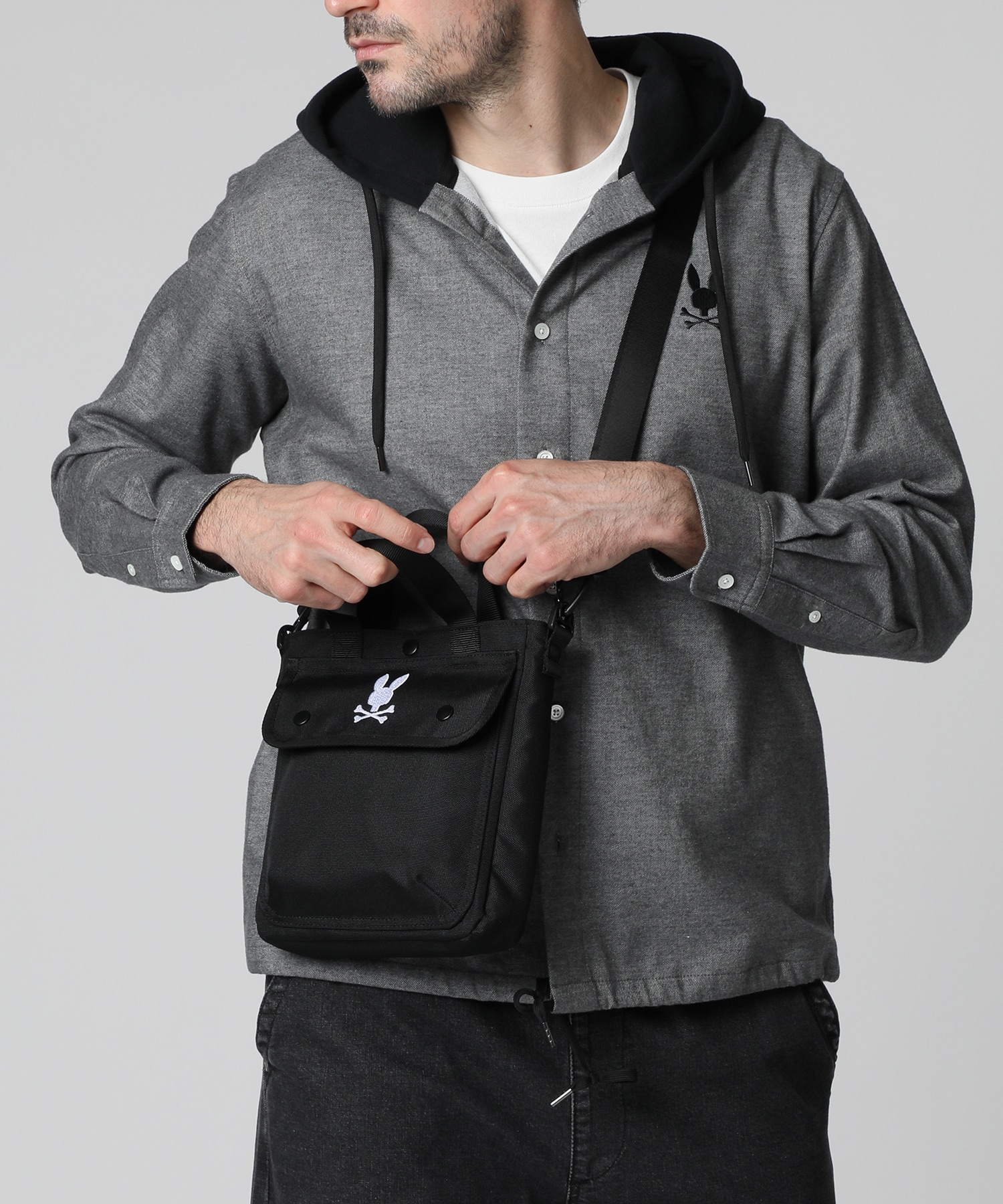 Psycho Bunny 大容量 ショルダーバッグ トートバッグ Psycho Bunny ショルダーバッグ 「WEB限定」TAION × コラボ