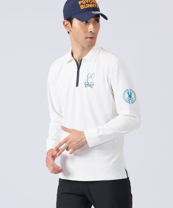[GOLF]ハーフジップロングスリーブ  ポロシャツ
