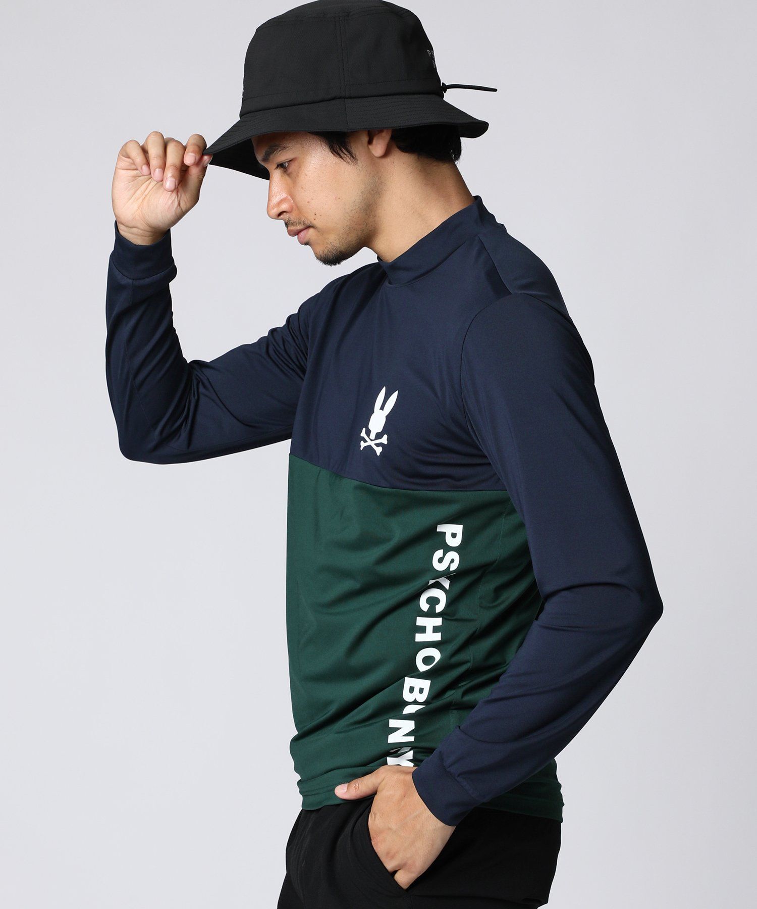 EC限定]切り替え モックネックロングスリーブTシャツ｜Psycho