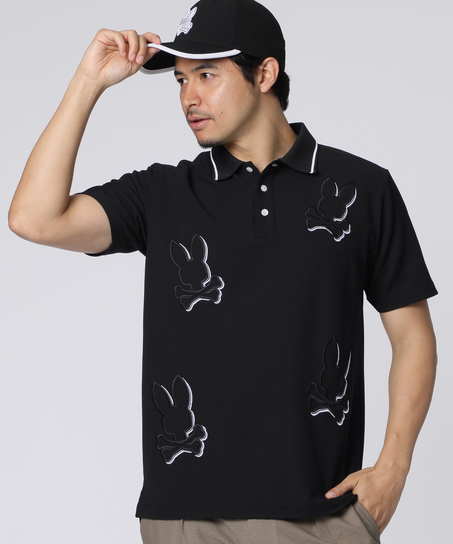 【サイコバニー】2022年人気ロゴマーク×総柄デザイン 半袖ゴルフポロシャツL GOLF COLLECTION 2022SS｜Psycho Bunny｜サイコバニー 公式