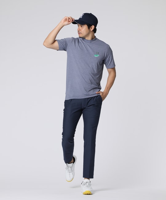 [GOLF]フラッグバニーロゴ メランジモックネックTシャツ