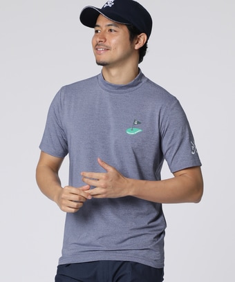 [GOLF]フラッグバニーロゴ メランジモックネックTシャツ
