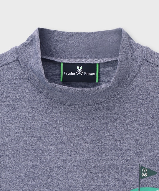 [GOLF]フラッグバニーロゴ メランジモックネックTシャツ
