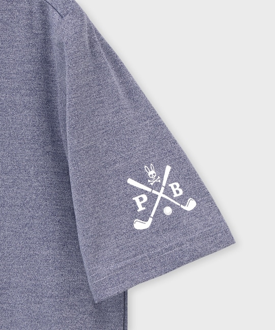 [GOLF]フラッグバニーロゴ メランジモックネックTシャツ