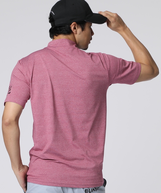 [GOLF]フラッグバニーロゴ メランジモックネックTシャツ