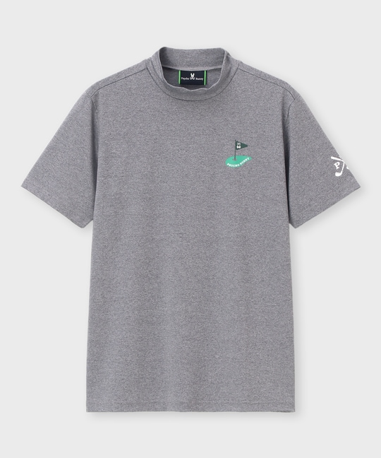 [GOLF]フラッグバニーロゴ メランジモックネックTシャツ
