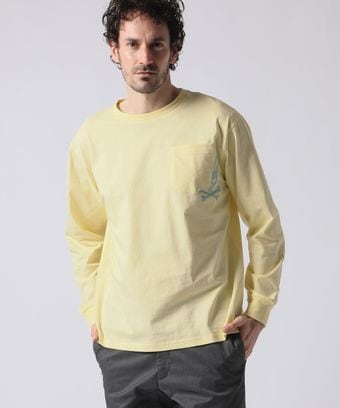 ワンポイントプリント ポケット 　ロンTEE