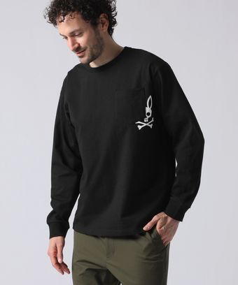 ワンポイントプリント ポケット 　ロンTEE