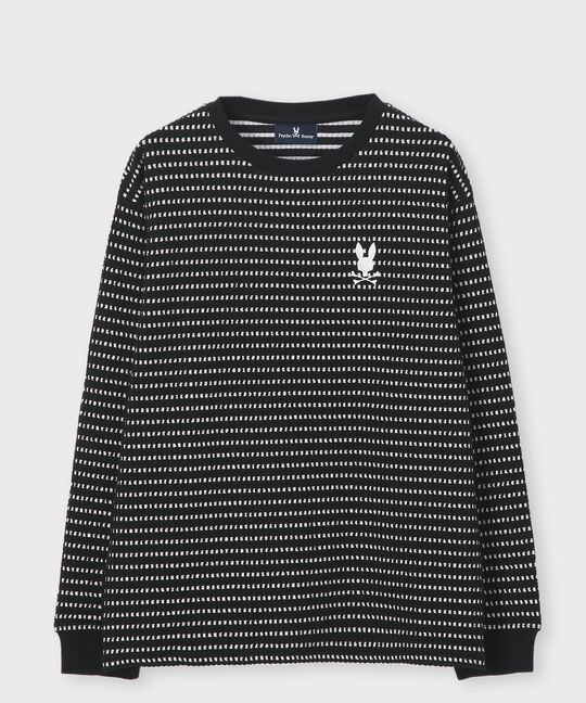 ケーブルライク ボーダー ロングスリーブTシャツ