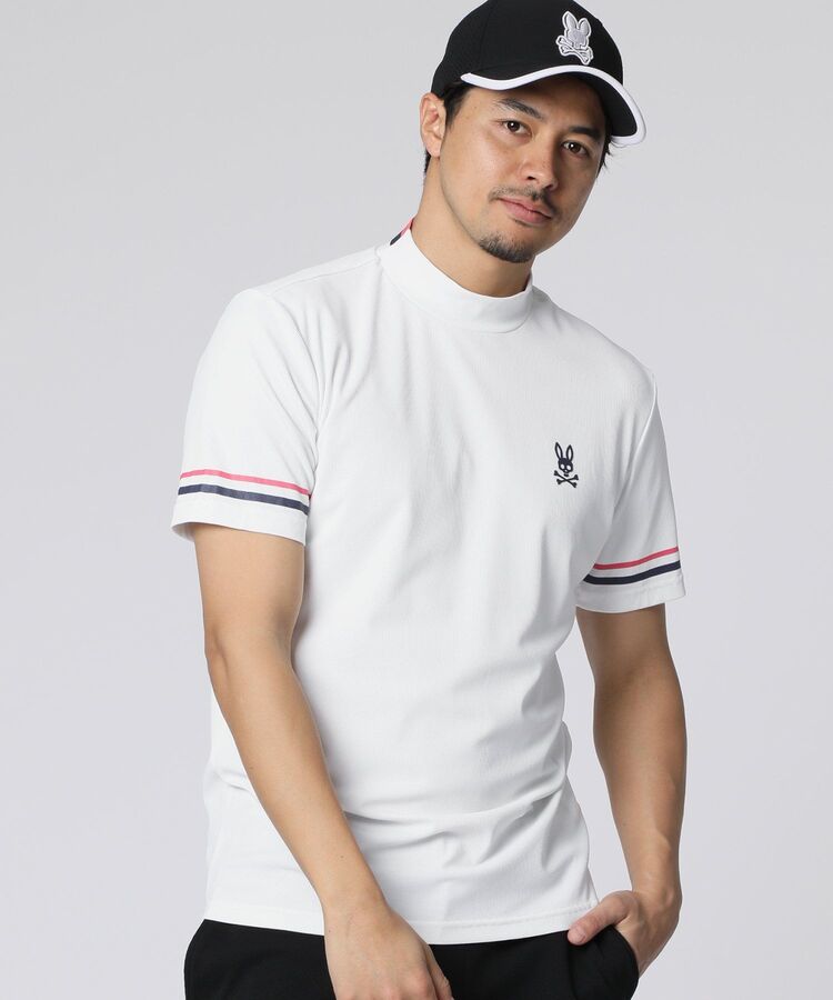 専用 サイコバニー ゴルフ Tシャツ モックネック スプラッシュ 白 XL Psycho Bunny サイコバニー ゴルフ NEON BUNNY モックネック
