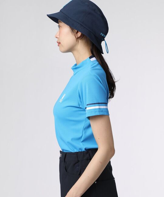 [GOLF][WOMEN]スリーブライン モックネックTシャツ