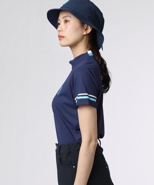 [GOLF][WOMEN]スリーブライン モックネックTシャツ