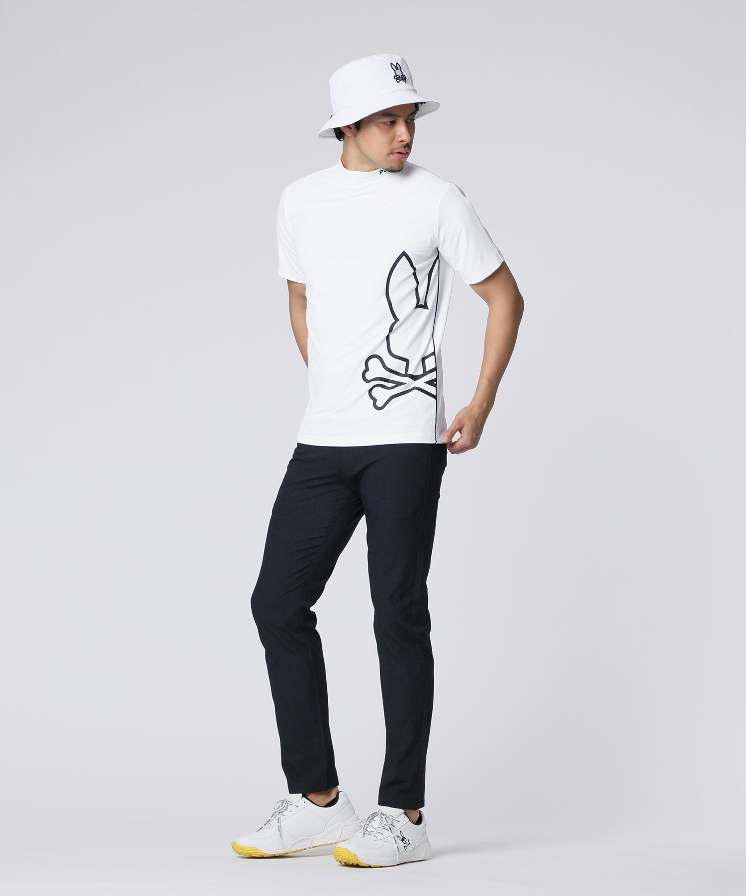 バビ　サイン　JP GO様 GOLF] パイピング シルエットロゴ モックネックTシャツ｜Psycho
