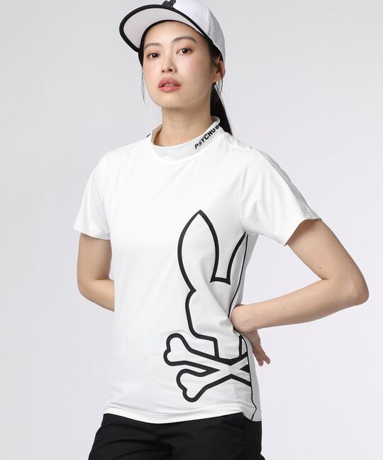 [GOLF] [WOMEN] パイピング シルエットロゴ モックネックTシャツ