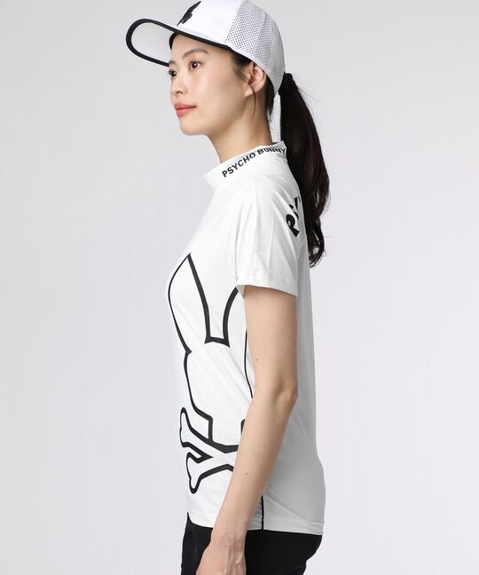 [GOLF] [WOMEN] パイピング シルエットロゴ モックネックTシャツ