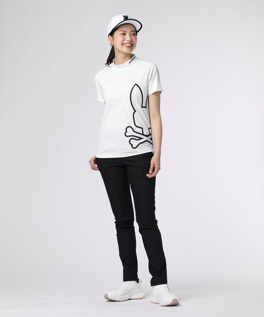 [GOLF] [WOMEN] パイピング シルエットロゴ モックネックTシャツ