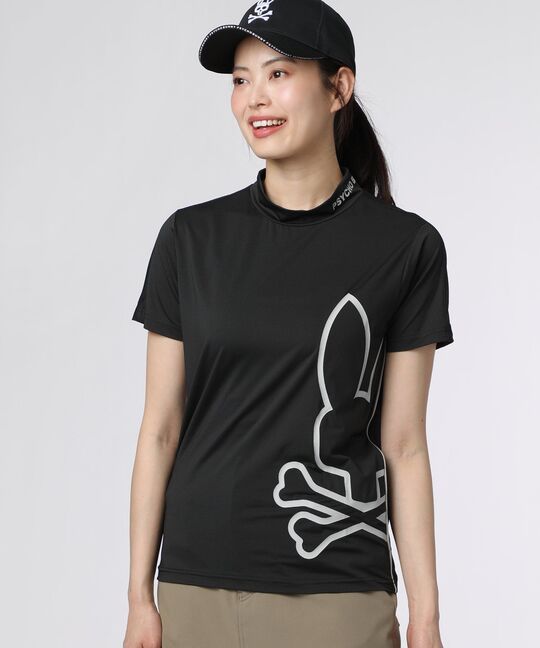 [GOLF] [WOMEN] パイピング シルエットロゴ モックネックTシャツ