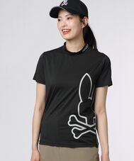[GOLF] [WOMEN] パイピング シルエットロゴ モックネックTシャツ