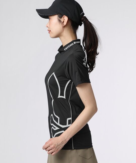 [GOLF] [WOMEN] パイピング シルエットロゴ モックネックTシャツ